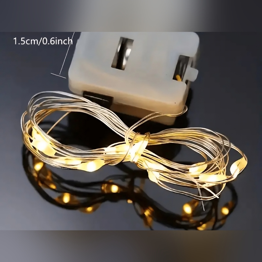 Fairy Lights, Multi Colored LED, 30 Pack. Silver Wire 6.5 Ft - Picture 1 of 2